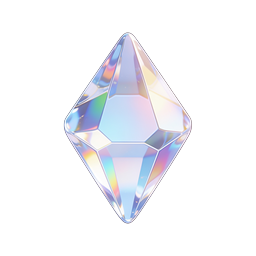 Iridescent Crystal Gemstone 3D Icon | Premium Glass Diamond
