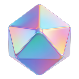 Iridescent Holographic 3D Cube Icon | Pastel Gradient