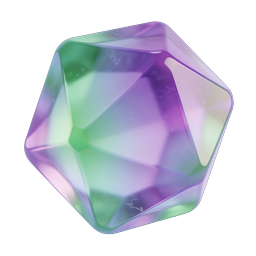 Iridescent Holographic 3D Cube Icon - Crystal Glass Effect