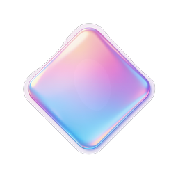 Iridescent Diamond 3D Icon - Holographic Gradient Design