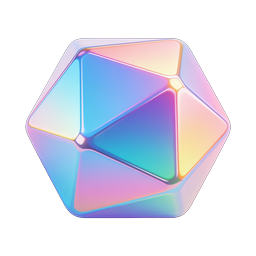 Iridescent Hexagon 3D Icon | Holographic Crystal Design