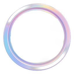 Iridescent Holographic Circle Icon - Pastel Rainbow