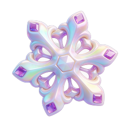 Iridescent Jeweled Star Icon | Holographic Crystal Ornament