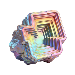 Iridescent Maze 3D Icon - Holographic Geometric Design