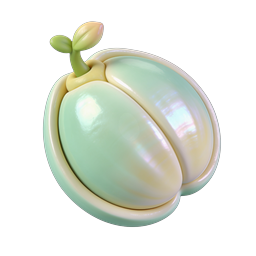 Irisierendes Melonen-Icon - 3D-gerendertes Obstdesign in Pastellfarben