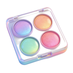 Iridescent Paint Palette Icon - Holographic Beauty Design