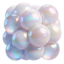 Iridescent Pearl Cluster Icon - Elegant 3D Pearlescent Spheres