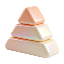 Iridescent Pyramid Stack 3D Icon - Glossy Geometric