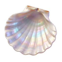 Iridescent Seashell Icon - Pearlescent Scallop Shell