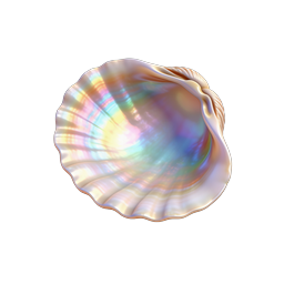 Iridescent Seashell Icon | 3D Realistic Ocean Shell