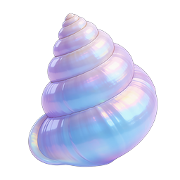 Iridescent Spiral Seashell Icon | Pearl Ocean Clipart