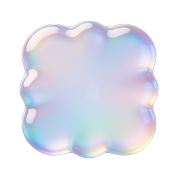 Iridescent Soap Bubble Icon - Rainbow Pastel Design