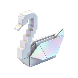 虹彩几何结构 3D 图标 - 全息