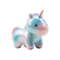 Iridescent Pastel Unicorn Toy 3D Icon