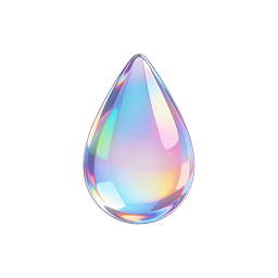 Iridescent Water Droplet Glass Icon | Holographic 3D