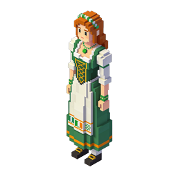 Irish Woman Voxel Character - Celtic Shamrock Icon