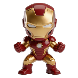 Chibi Iron Man Figurine Icon | 3D Superhero Render