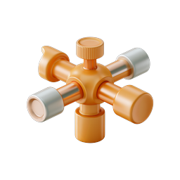 Irrigation Manifold Valve 3D Icon for Garden Systems
