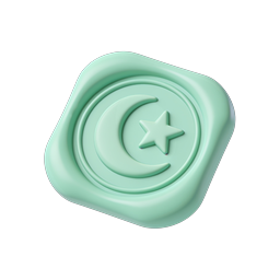 Islamic Crescent Star 3D Clay Icon