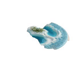 Isometric Island Ocean 3D Icon for Travel & Nature