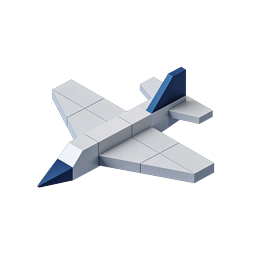 Isometric Airplane Icon - 3D Geometric Aircraft Design