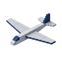 Isometric Airplane Icon | 3D Voxel Plane Design