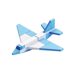 アイソメトリック飛行機アイコン - 3D プロペラ機