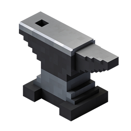 Isometric Anvil Icon - 3D Voxel Blacksmith Tool