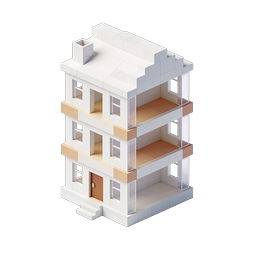 Isometric Apartment Building Icon - 3D Architecture
