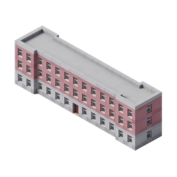 3D-иконка изометрического многоквартирного дома
