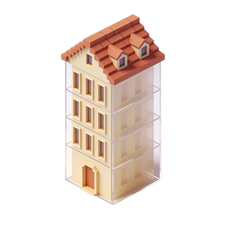 Isometric Apartment Building 3D Illustration Icon