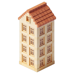 Isometric Apartment Building 3D Icon for Real Estate