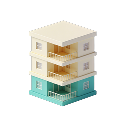 Isometric Apartment Building Icon | 3D Residential Design