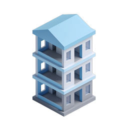 Isometric Apartment Building 3D Icon | Real Estate
