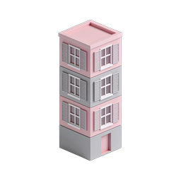 Isometric Apartment Building Icon - 3D House Illustration