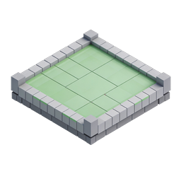 Isometrisches Arena-Plattform-Icon - 3D-Block-Design