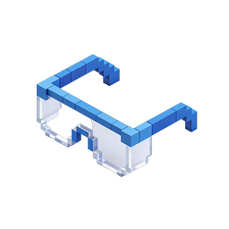 Icona letto 3D isometrica - Design di arredamento Voxel blu