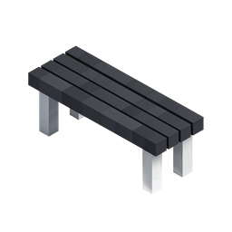 Isometrisches Bank-Icon - Moderne 3D-Parkmöbel