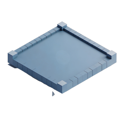 Icône de plateforme de tuile vierge isométrique | Asset de jeu 3D