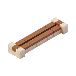 Isometric Block Bench Icon - 3D Voxel Furniture Design