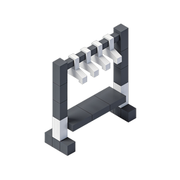 Isometrisches Block-Stuhl-Icon - 3D Voxel Möbeldesign