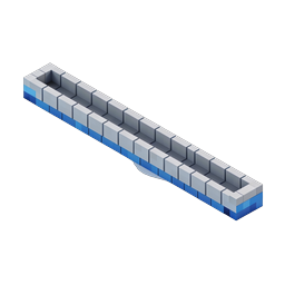 Ícone de Canal de Bloco Isométrico | Design 3D de Piscina e Fundação