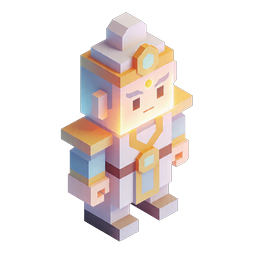 Icône 3D isométrique de personnage en blocs | Asset de jeu
