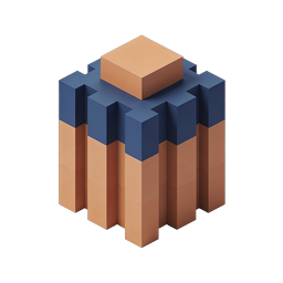 Isometric Block Cluster 3D Icon for Tech & Data