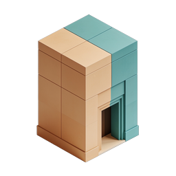 Biểu tượng khối lập phương Isometric - Thiết kế 3D Voxel