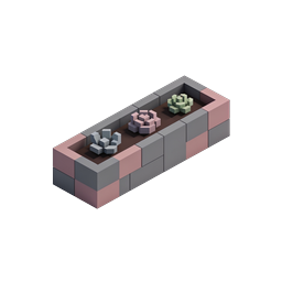 Isometrisches Block-Blumenkasten-Icon - 3D Voxel Design