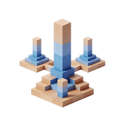Isometric Block Tower Icon | 3D Geometric Design