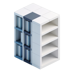 Isometric Bookshelf Icon - 3D Library Storage Vector