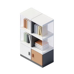Icône d'étagère isométrique - Illustration de meuble 3D moderne