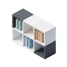 Isometric Bookshelf Icon | Modern 3D Storage Cube
